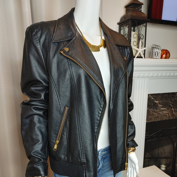 Free People Modern Vegan Bomber, Black L - Picture 6 of 14